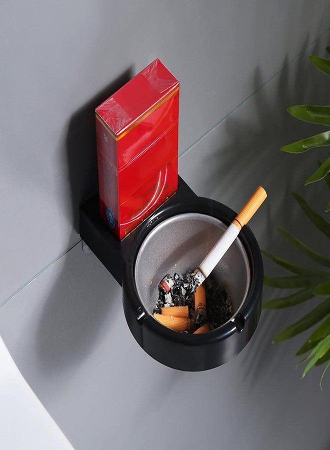 Leeonz Stainless Steel Household Lightweight Creative Ashtray Wall Mounted Ashtray for Outdoor Bar Garden Office Smoking Box Tray Cigarette Holder Storage Rack (White) - Image 5